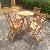 Teak Patio Folding Set With Round Table 80 X 80 Cm Garden Furniture