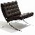 Modern Classic Barcelona Chair With Ottoman
