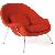 Red Broche Womb Chair, Extremely Close To The Original