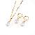 Sell 18k Gold Plating Brass Cubic Zirconia Jewelry Set With Semi-precious Pearl, Fashion Cz Jewelry