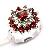 Sell Sterling Silver Natural Garnet Ring, Moonstone Ring, Gemstone Jewelry, Prehnite Pendant