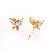 Sell 18k Gold Plating Brass Cubic Zirconia Stud Earrings, Fashion Brass Cz Jewelry, Costume Ring