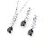 Sell Rhodium Plated Brass Cubic Zirconia Jewelry Set, Major Cz Stone Size 14 10mm