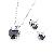 Sell Rhodium Plated Brass Cubic Zirconia Jewelry Set, Ring, Earring, Necklace, Costume Jewelry