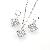 Sell Rhodium Plated Brass Cubic Zirconia Jewelry Set, Semi-precious Stone Bracelet, Ring, Pendant