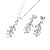 Sell Rhodium Plated Brass Cubic Zirconia Jewelry Set, Smoky Quartz Ring, Earring, Prehnite Pendant