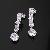 Sell Rhodium Plated Brass Cubic Zirconia Stud Earring, Rhinestone Jewelry, Semi-precious Stone Jewel