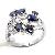 Sell Sterling Silver Natural Sapphire Ring, Blue Topaz Jewelry, Silver Jewelry, Moonstone Ring