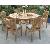 At Set-018. Round Garden Dining Set Dining Chair, Table Simply And Nice Teak Outdoor Furniture