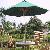 Atm-020 Teak Umbrella 9 Feet Green, White, Brown, Red And Blue Fabric Outdoor Indoor Furniture