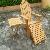 Solo Teak Adirondack Chair In Set With Side Table And Foot Stool