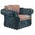 Rattan Arm Chair With Blue Color Cushion Woven Furniture