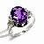 Sell Sterling Silver Natural Amethyst Ring, Jadeite Pendant, Rainbow Stone Ring, Cz Jewelry
