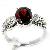 Sell Sterling Silver Natural Garnet Ring, Blue Topaz Earring, Prehnite Pendant, Silver Jewelry Set