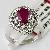 Sell Sterling Silver Natural Ruby Ring, Gemstone Jewelry, Stup Earring, Tourmaline Ring, Citrine Pen