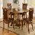 Jogja Leather Round Dining Set Chair And Table Mahogany Teak Indoor Furniture