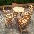 At Set-013. Round Table And Folding Chair In Set Teak Teka Garden Furniture