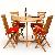 At Set-041 Terrace Folding Round Set Teak Teka Outdoor Gardeb Furniture