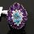 Sell Sterling Silver Natural Amethyst And Blue Topaz Ring, Pendant, Olivine Bracelet, Prehnite Earri
