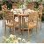 At Set-12 Teak Garden Butterfly Round Table And Stacking Chair In Set Outdoor Furniture