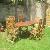 At Set-7 Outdoor Furniture Dining Set Reclining Five Position With Oval Extension Table Teak Garden