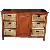 Arc-030 Java Mahogany Rattan Cabinet Buffet Six Drawers One Solid Door Wooden Woven Furniture