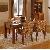 Ar Set-53 Sweden Banana Abaca Dining Set Mahogany Table, Wooden Woven Rattan Furniture Indonesia