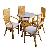 Ar-set 0191 Curve Rattan Dining Set Round Glass Table, Cushion Chair Woven Furniture