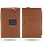 Snap Fastener Flip Leather Case Pouch With Magnetic Kickstand Brown