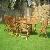 Germany Teak Garden Set Reclining Chair, Oval Extension Table 180-240x100x100cm Outdoor Furniture