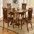 Mahogany Round Dining Set Table, Chair With Leather Wooden Indoor Furniture Kiln Dry Knock Down