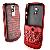 Housing Cover Keypad Red Matte Frame With Red And Silver Snake Skin For Blackberry Bold 9000
