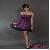 Purple Cotton Party Tube Dress With Black Ribbon