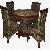Woven Waterhyacinth Round Dining Set Rattan Furniture, Table And Chair Cirebon Java Indonesia
