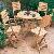 Teka Simply Round Folding Curve Set Teak Wooden Garden Outdoor Furniture