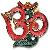 Tibetan Red Om Symbol Wall Hanging