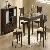 Teak Mahogany Minimalist Dining Set With Glass Table Wooden Indoor Furniture Solid Kiln Dry