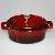 Oval Mini Cast Iron Casserole With Lid In Deep Red,