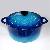 Round Cast Iron Casserole In Grident Blue