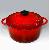 Round Cast Iron Casserole In Red,