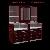 Red Lacquered Lighted Jewellery Display Cabinet With Window Cases