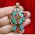 Tibetan Brass Coral Double Fish Pendant