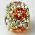 Wholesale Orange Flower Rhinestone Pandora Beads