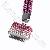 Color Rhinestone Mobile Phone Sling Pink And White