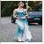 Deep V-neck Floral Embellished Fashion Formal Dress